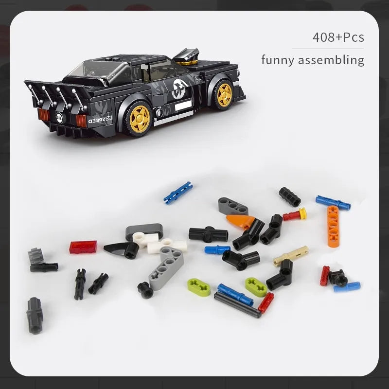 Building Blocks MOC 27024 Mini 1965 Muscle Mustang Racing Car Bricks Toys - 4