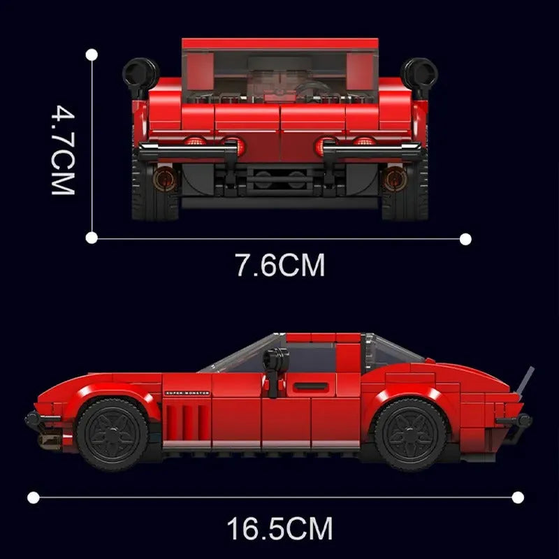 Building Blocks MOC 27034 Mini Corvette Classic Racing Car Bricks Toy - 4