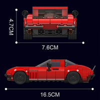 Thumbnail for Building Blocks MOC 27034 Mini Corvette Classic Racing Car Bricks Toy Construction Set Toys - 4