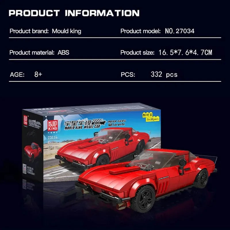 Building Blocks MOC 27034 Mini Corvette Classic Racing Car Bricks Toy Construction Set Toys - 2