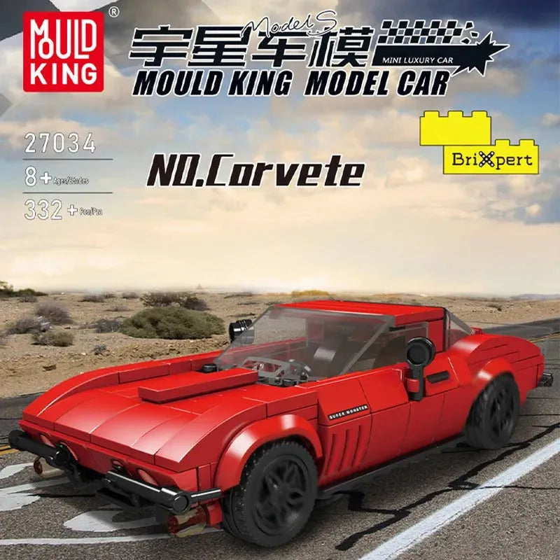 Building Blocks MOC 27034 Mini Corvette Classic Racing Car Bricks Toy - 1