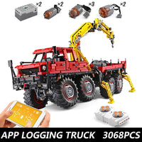 Thumbnail for Building Blocks MOC APP Motorized Articulated Off - Road Truck Bricks Toy 13146 - 2