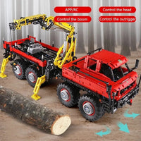 Thumbnail for Building Blocks MOC APP Motorized Articulated Off - Road Truck Bricks Toy 13146 - 6