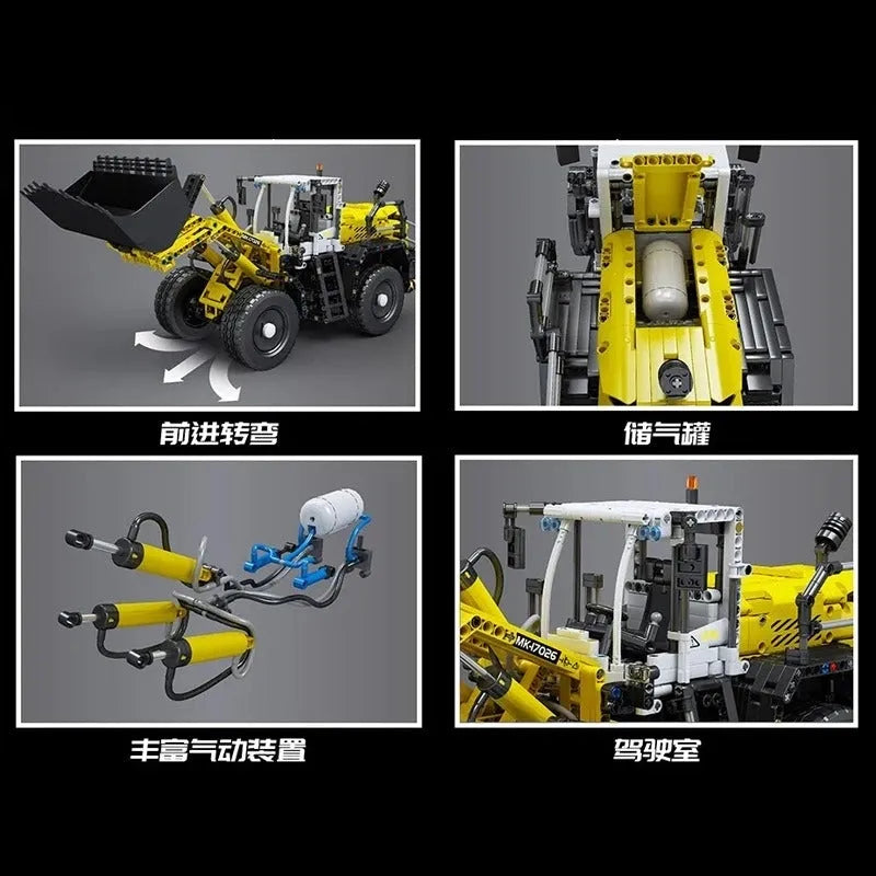 Building Blocks MOC APP Motorized Pneumatic loader Truck Excavator Bricks Toy - 7
