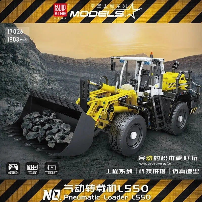 Building Blocks MOC APP Motorized Pneumatic loader Truck Excavator Bricks Toy - 3