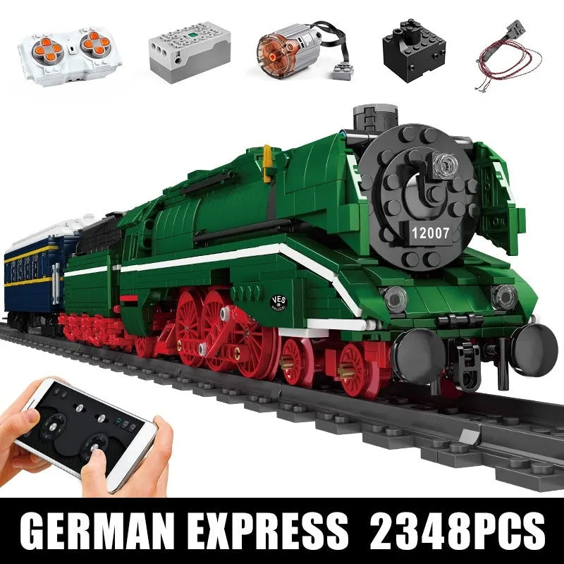 Building Blocks MOC APP Motorized RC BR18 201 German Express Train Bricks Toy - 2
