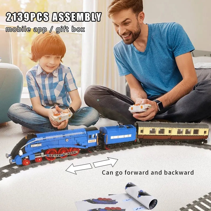 Building Blocks MOC APP Motorized RC Class A4 Pacific Mallard Train Bricks Toy - 6