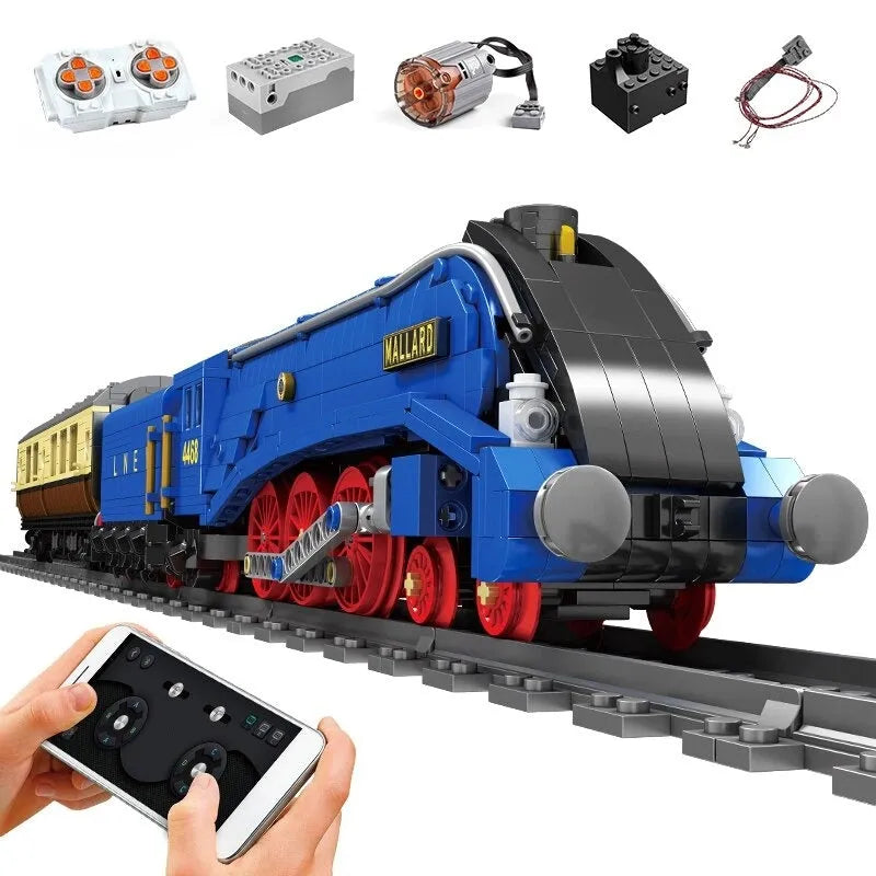 Building Blocks MOC APP Motorized RC Class A4 Pacific Mallard Train Bricks Toy Construction Set Toys - 1