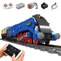 Thumbnail for Building Blocks MOC APP Motorized RC Class A4 Pacific Mallard Train Bricks Toy Construction Set Toys - 1