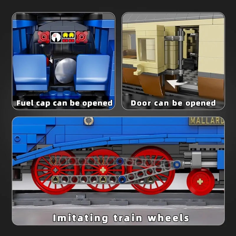 Building Blocks MOC APP Motorized RC Class A4 Pacific Mallard Train Bricks Toy Construction Set Toys - 5