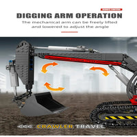 Thumbnail for Building Blocks MOC APP Motorized RC Excavator loader Bulldozer Truck Bricks Toy - 2