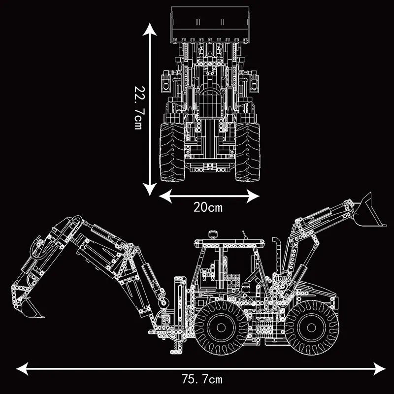 Building Blocks MOC APP Motorized RC Excavator loader Bulldozer Truck Bricks Toy - 11