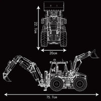 Thumbnail for Building Blocks MOC APP Motorized RC Excavator loader Bulldozer Truck Bricks Toy - 11