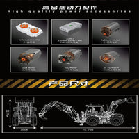 Thumbnail for Building Blocks MOC APP Motorized RC Excavator loader Bulldozer Truck Bricks Toy - 5