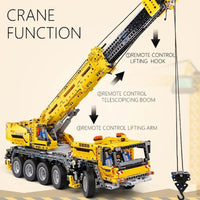 Thumbnail for Building Blocks MOC APP Motorized RC Heavy Mobile Lift Crane Truck Bricks Toy Construction Set Toys - 15