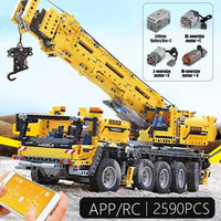 Thumbnail for Building Blocks MOC APP Motorized RC Heavy Mobile Lift Crane Truck Bricks Toy Construction Set Toys - 6