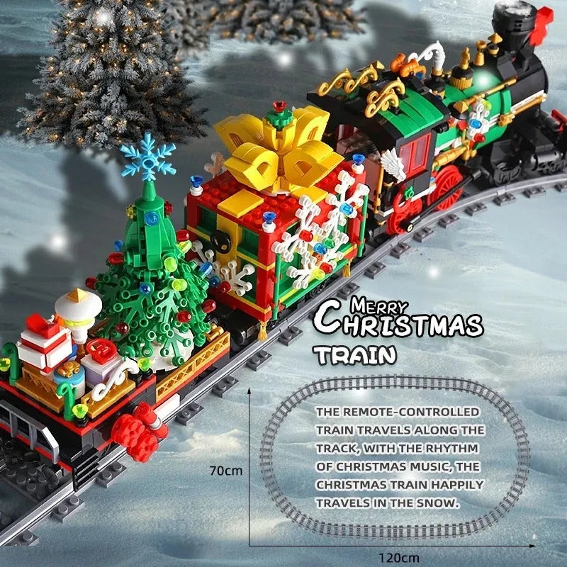 Building Blocks MOC APP Motorized RC Magic Christmas Train Bricks Toy - 4