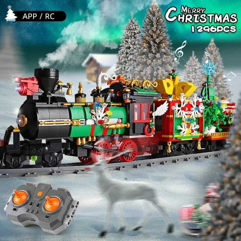 Building Blocks MOC APP Motorized RC Magic Christmas Train Bricks Toy - 2