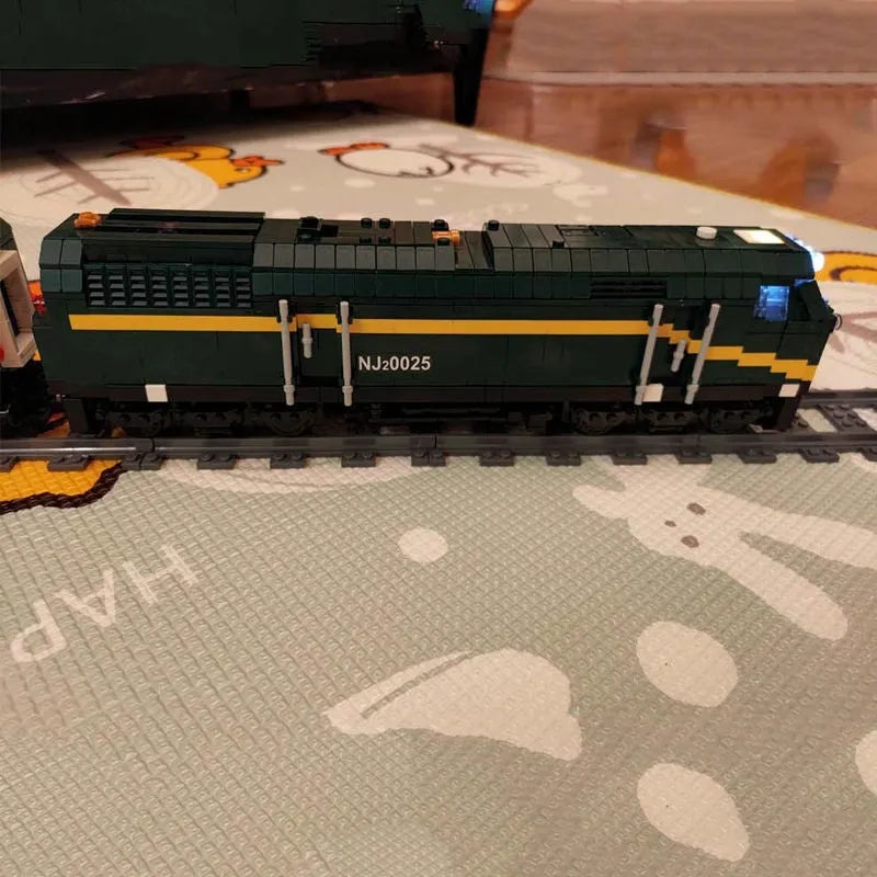 Building Blocks MOC APP Motorized RC NJ2 Diesel Locomotive Train Bricks Toy Construction Set Toys - 11