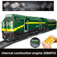 Thumbnail for Building Blocks MOC APP Motorized RC NJ2 Diesel Locomotive Train Bricks Toy Construction Set Toys - 3