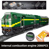 Thumbnail for Building Blocks MOC APP Motorized RC NJ2 Diesel Locomotive Train Bricks Toy - 3
