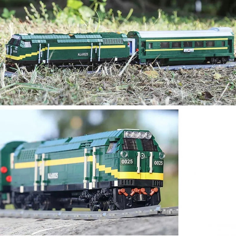 Building Blocks MOC APP Motorized RC NJ2 Diesel Locomotive Train Bricks Toy Construction Set Toys - 2