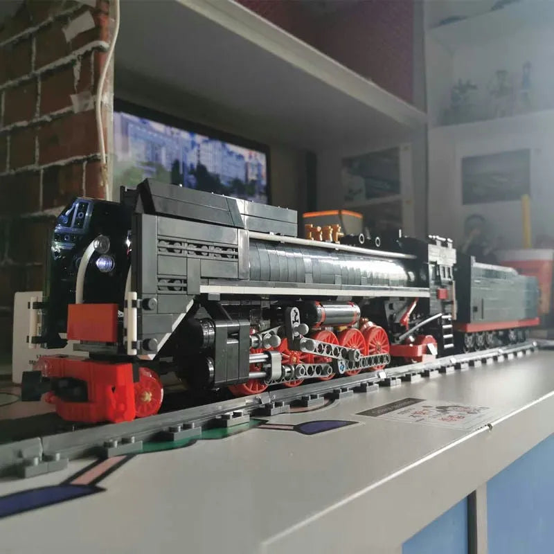 Building Blocks MOC APP Motorized RC QJ Steam Locomotive Train Bricks Toy - 17
