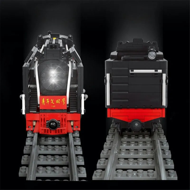 Building Blocks MOC APP Motorized RC QJ Steam Locomotive Train Bricks Toy - 4