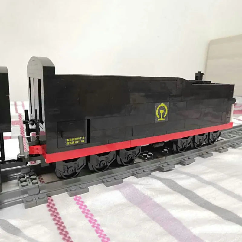 Building Blocks MOC APP Motorized RC QJ Steam Locomotive Train Bricks Toy - 13