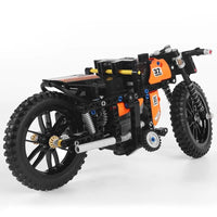 Thumbnail for Building Blocks MOC APP Motorized RC Racing Motorcycle Bricks Toys 23005 - 6