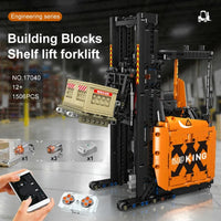 Thumbnail for Building Blocks MOC APP Motorized RC Shelf Forklift Reach Truck Bricks Toy - 4
