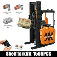 Thumbnail for Building Blocks MOC APP Motorized RC Shelf Forklift Reach Truck Bricks Toy Construction Set Toys - 1