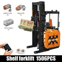 Thumbnail for Building Blocks MOC APP Motorized RC Shelf Forklift Reach Truck Bricks Toy - 1