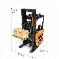 Thumbnail for Building Blocks MOC APP Motorized RC Shelf Forklift Reach Truck Bricks Toy Construction Set Toys - 7