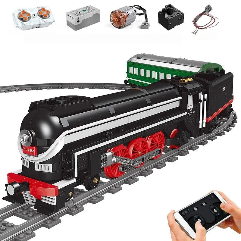 Building Blocks MOC APP Motorized RC SL7 Asia Express Train Bricks Toy 12005 Construction Set Toys - 1