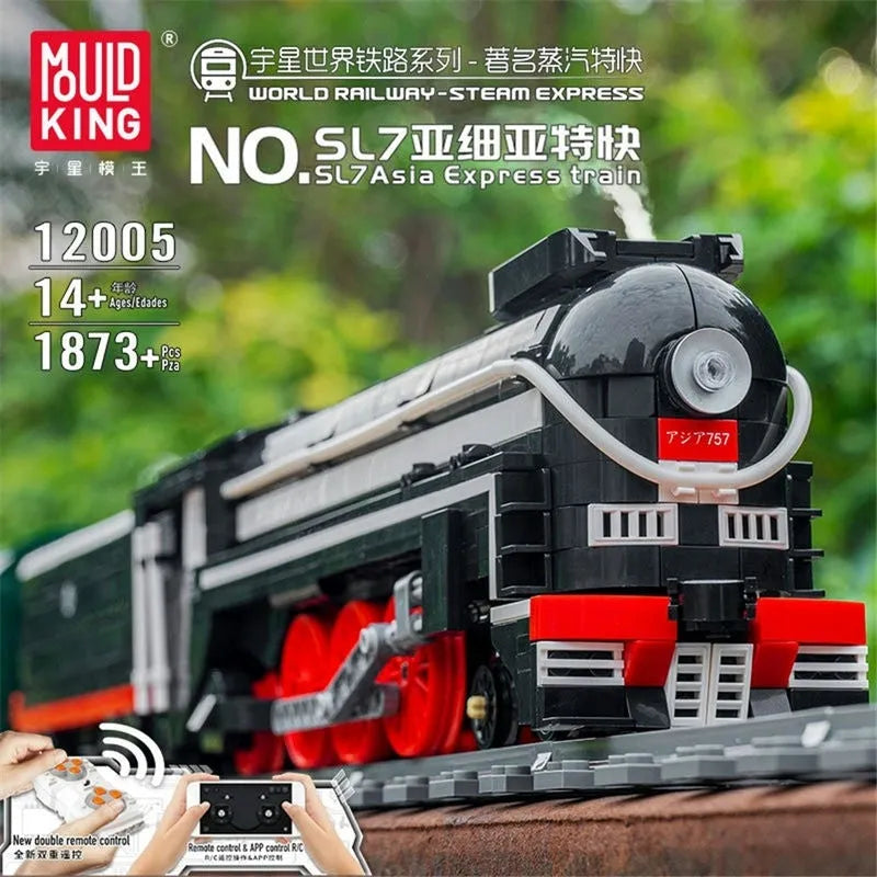 Building Blocks MOC APP Motorized RC SL7 Asia Express Train Bricks Toy 12005 - 8