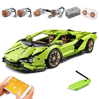 Thumbnail for Building Blocks MOC APP RC Lamborghini Hyper Racing Car Bricks Toys 13057 - 1