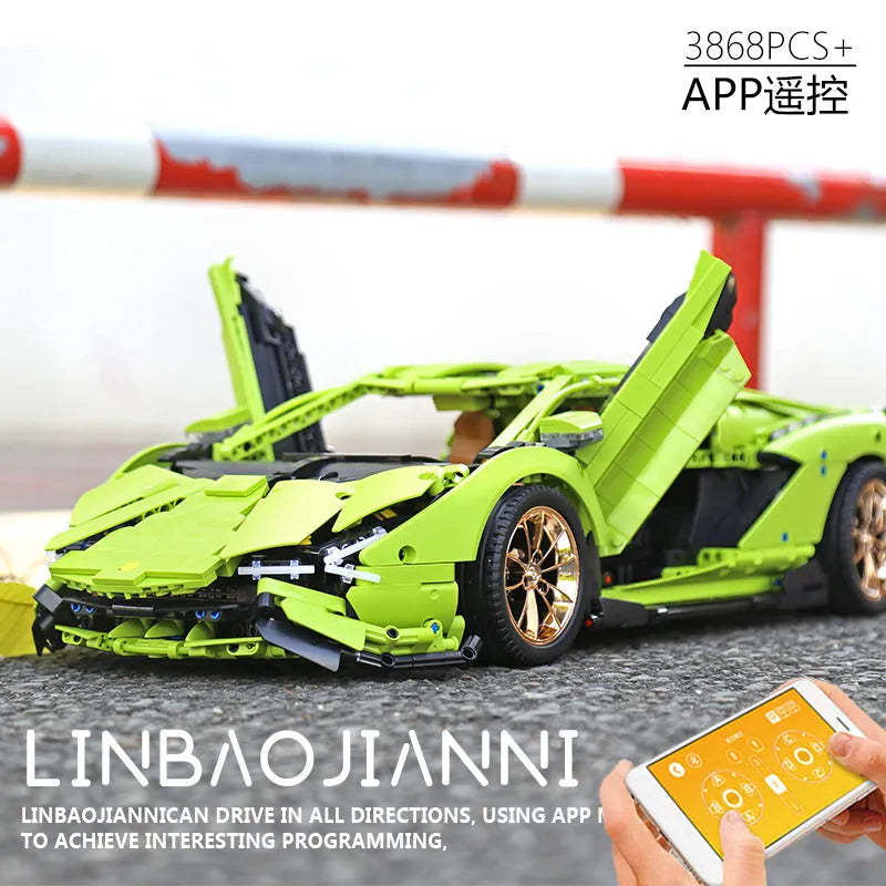 Building Blocks MOC APP RC Lamborghini Hyper Racing Car Bricks Toys 13057 Construction Set Toys - 14