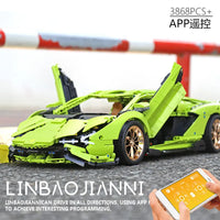 Thumbnail for Building Blocks MOC APP RC Lamborghini Hyper Racing Car Bricks Toys 13057 - 14