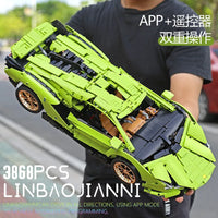 Thumbnail for Building Blocks MOC APP RC Lamborghini Hyper Racing Car Bricks Toys 13057 - 3
