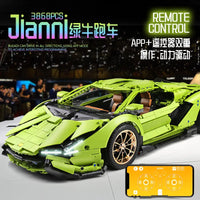 Thumbnail for Building Blocks MOC APP RC Lamborghini Hyper Racing Car Bricks Toys 13057 Construction Set Toys - 15