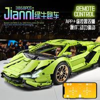 Thumbnail for Building Blocks MOC APP RC Lamborghini Hyper Racing Car Bricks Toys 13057 - 15