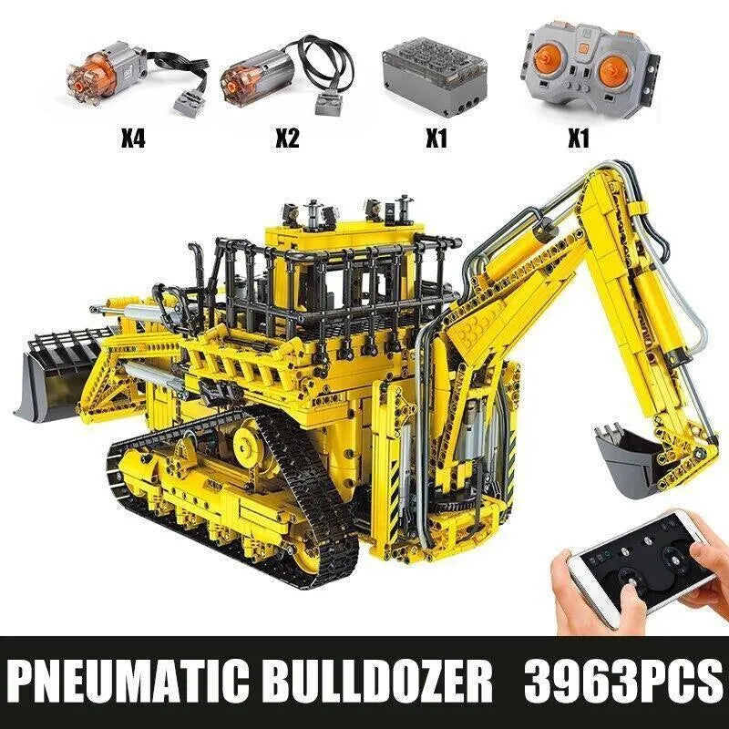 Building Blocks MOC APP RC Pneumatic Bulldozer Bricks Kids Toys 17023 - 1