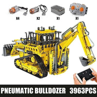 Thumbnail for Building Blocks MOC APP RC Pneumatic Bulldozer Bricks Kids Toys 17023 Construction Set Toys - 1