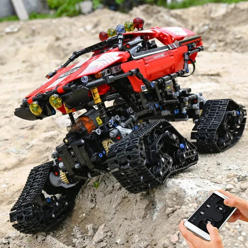Building Blocks MOC APP RC Polar Explorer Tracked Vehicle Bricks Toys - 3