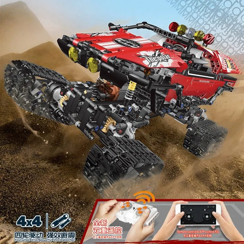 Building Blocks MOC APP RC Polar Explorer Tracked Vehicle Bricks Toys - 7