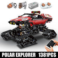 Thumbnail for Building Blocks MOC APP RC Polar Explorer Tracked Vehicle Bricks Toys - 9
