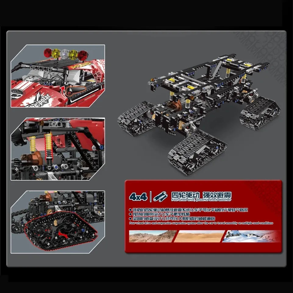 Building Blocks MOC APP RC Polar Explorer Tracked Vehicle Bricks Toys - 5