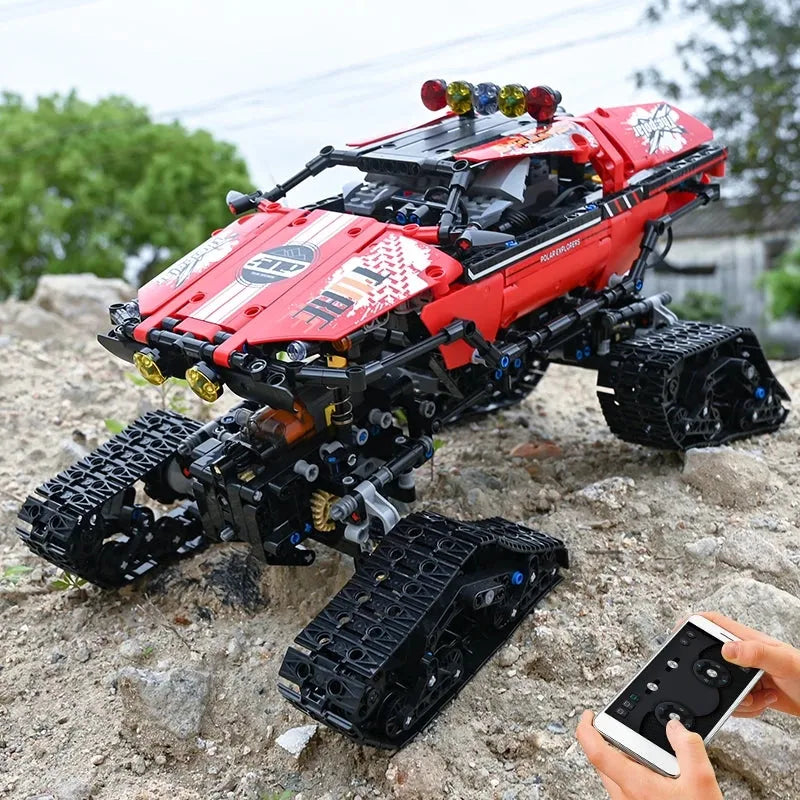 Building Blocks MOC APP RC Polar Explorer Tracked Vehicle Bricks Toys - 4