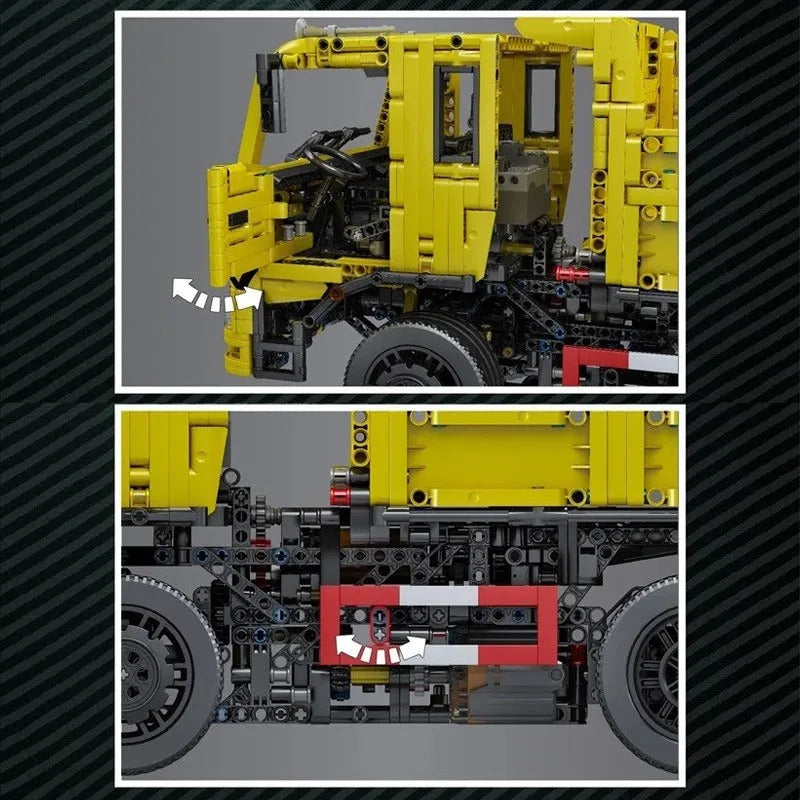 Building Blocks MOC APP RC Tech Three Way Dump Truck Bricks Toys 17012 - 10